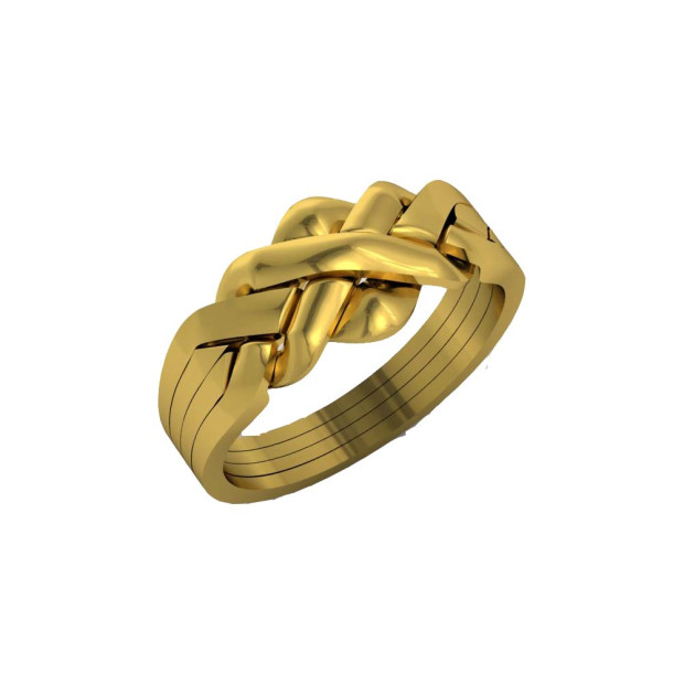 4 band classical silver goldplated Turkish Puzzle Ring