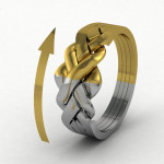 4 band classical silver goldplated Turkish Puzzle Ring
