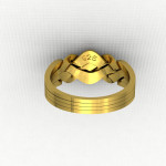 4 band classical silver goldplated Turkish Puzzle Ring