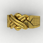 6 band classical silver goldplated Turkish Puzzle Ring