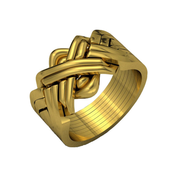 8 band classic silver goldplated Turkish Puzzle Ring