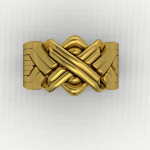 8 band classic silver goldplated Turkish Puzzle Ring
