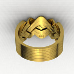 8 band classic silver goldplated Turkish Puzzle Ring