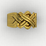 8 band classic silver goldplated Turkish Puzzle Ring