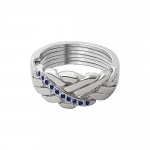 925 Sterling Silver 6 Band Anatolian With Stone One Line