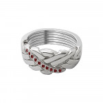925 Sterling Silver 6 Band Anatolian With Stone One Line