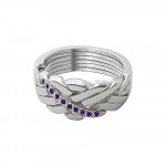 925 Sterling Silver 6 Band Anatolian With Stone One Line