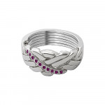 925 Sterling Silver 6 Band Anatolian With Stone One Line