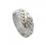 925 Sterling Silver 6 Band Anatolian With Stone Two Line