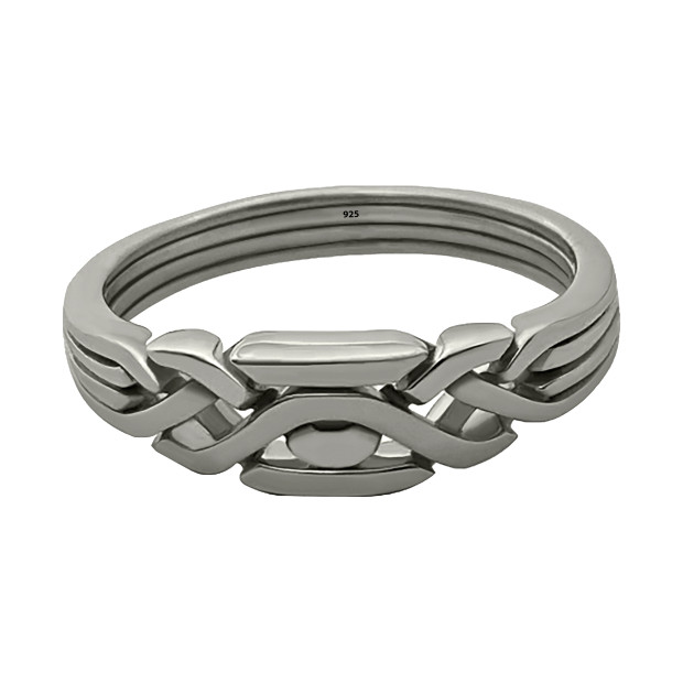 4 Band 925 Sterling Silver Fall Apart Turkish Puzzle Ring