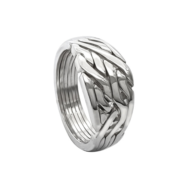 6 Band 925 Sterling Silver Loopy Six Turkish Puzzle Ring