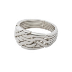 6 Band 925 Sterling Silver Loopy Six Turkish Puzzle Ring