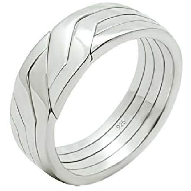 4 Band 925 Sterling Silver Unity Turkish Puzzle Ring